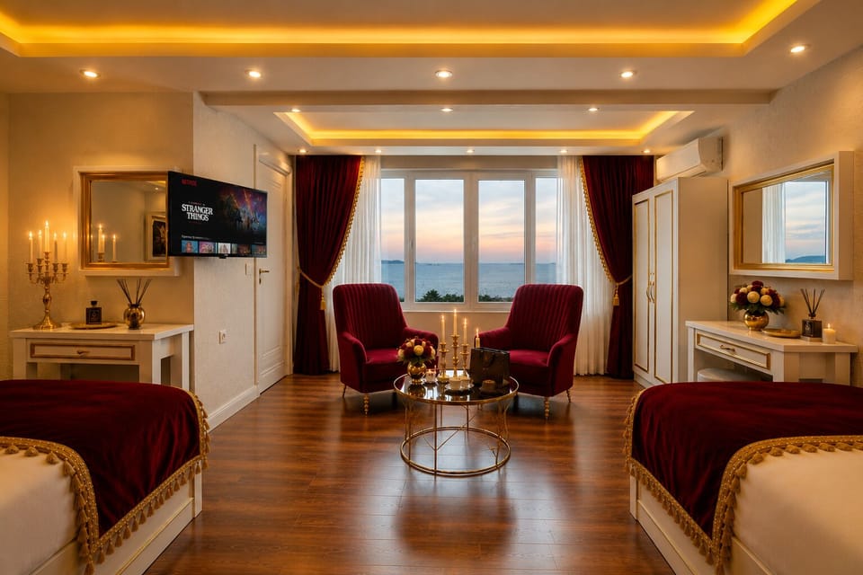Exclusive Triple Room, Sea View | Egyptian cotton sheets, premium bedding, down comforters