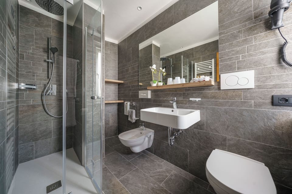 Shower, rainfall showerhead, hair dryer, bidet