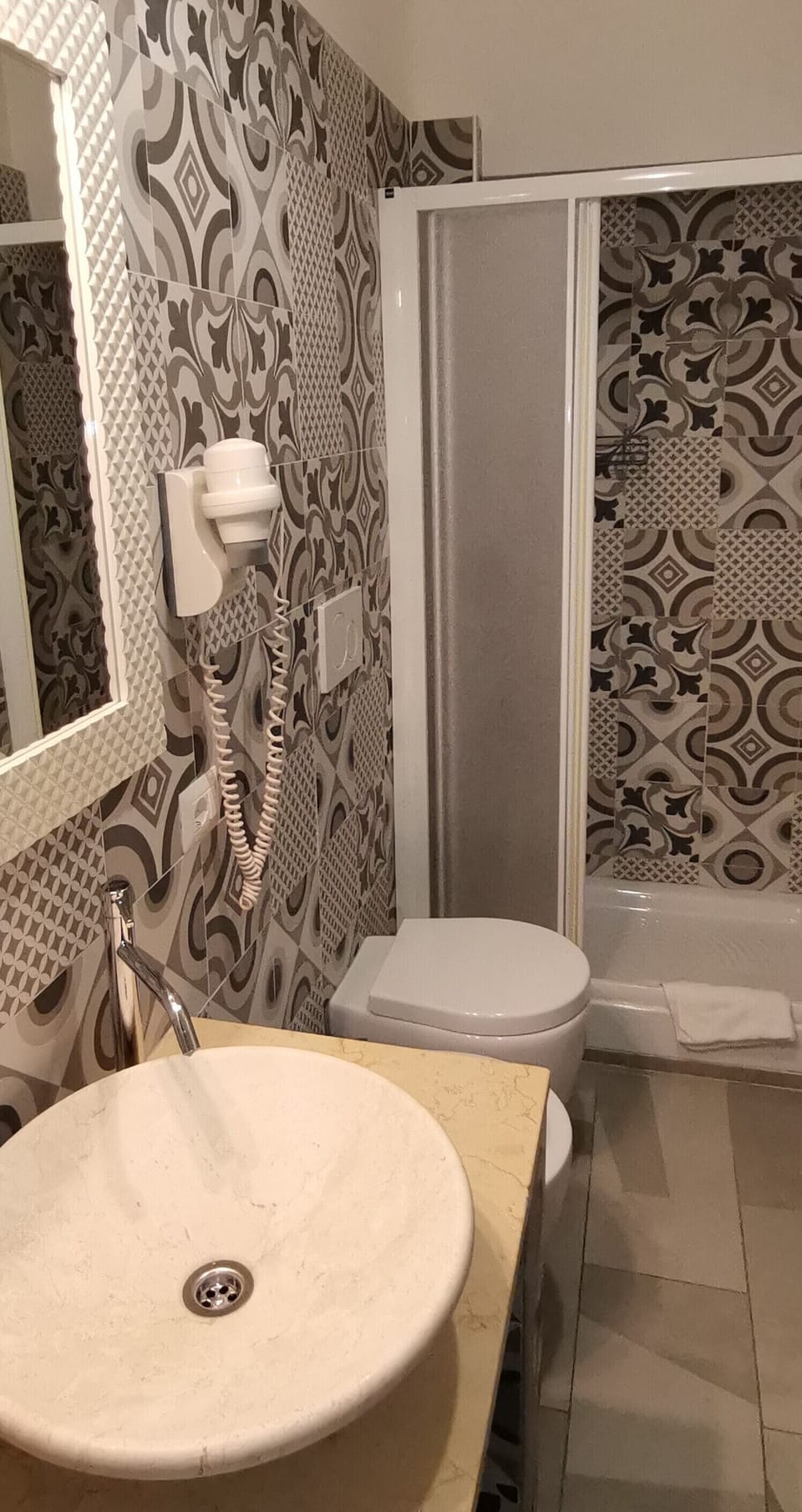 Shower, rainfall showerhead, hair dryer, bidet