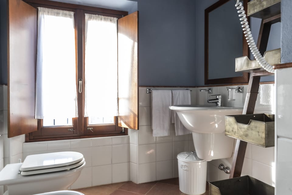 Shower, free toiletries, hair dryer, bidet