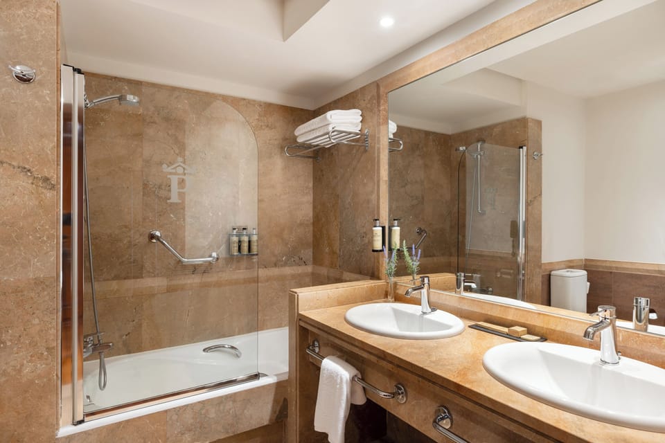 Free toiletries, hair dryer, bidet, towels
