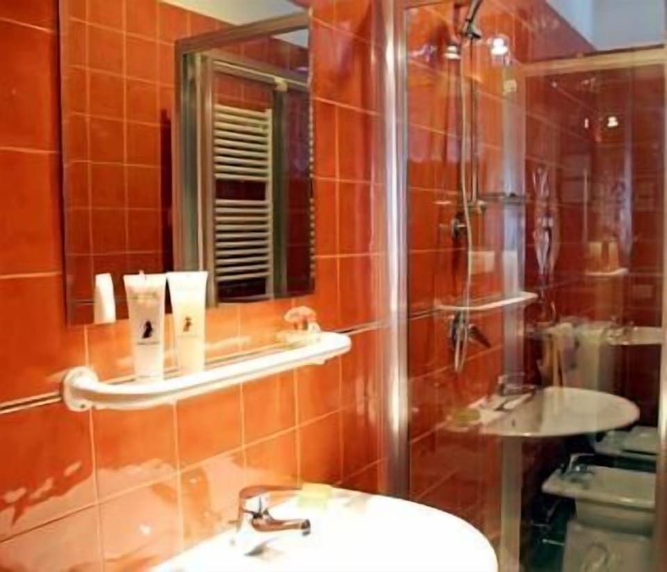 Shower, free toiletries, hair dryer, bathrobes