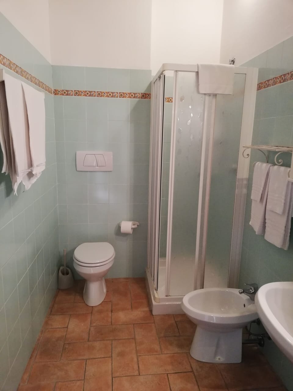 Free toiletries, hair dryer, bidet, towels