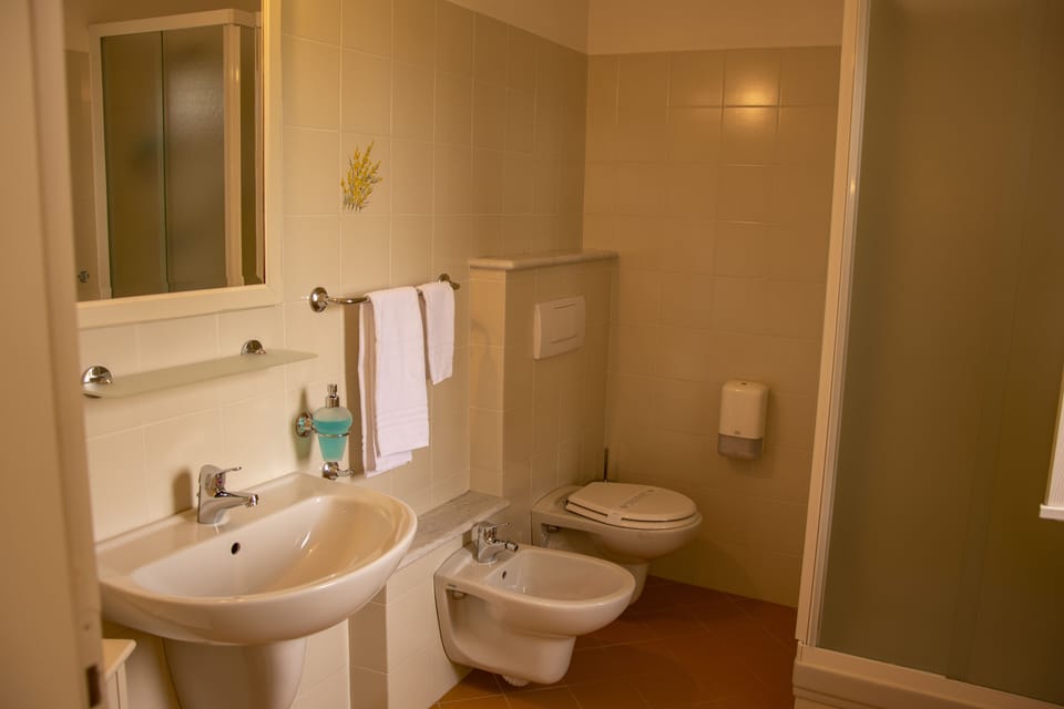 Standard Room, 2 Twin Beds | Bathroom | Shower, free toiletries, hair dryer, bidet