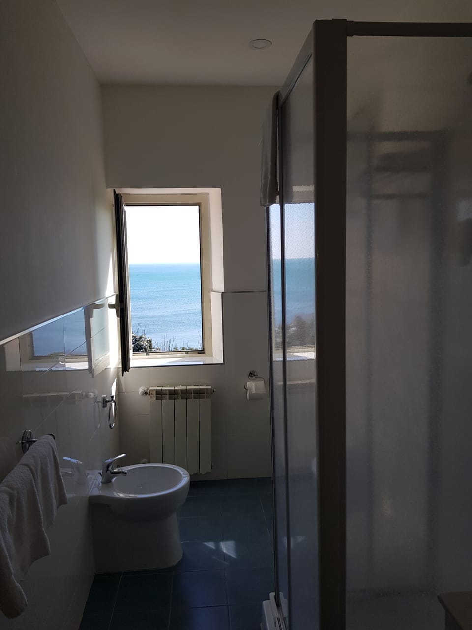 Shower, free toiletries, hair dryer, bidet