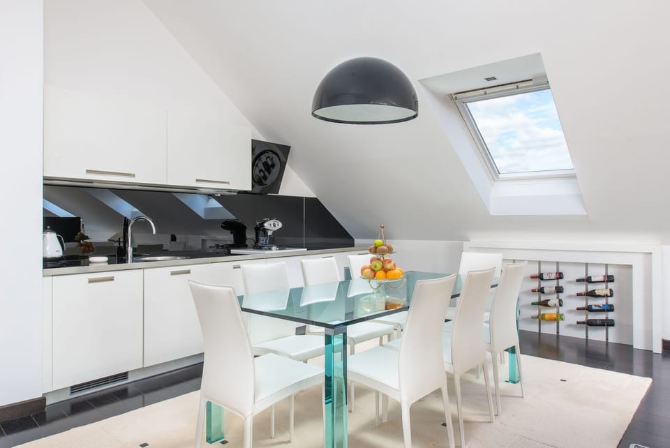 Penthouse Suite with Hot Tub Terrace and Old town view | Private kitchen | Mini-fridge, espresso maker, electric kettle