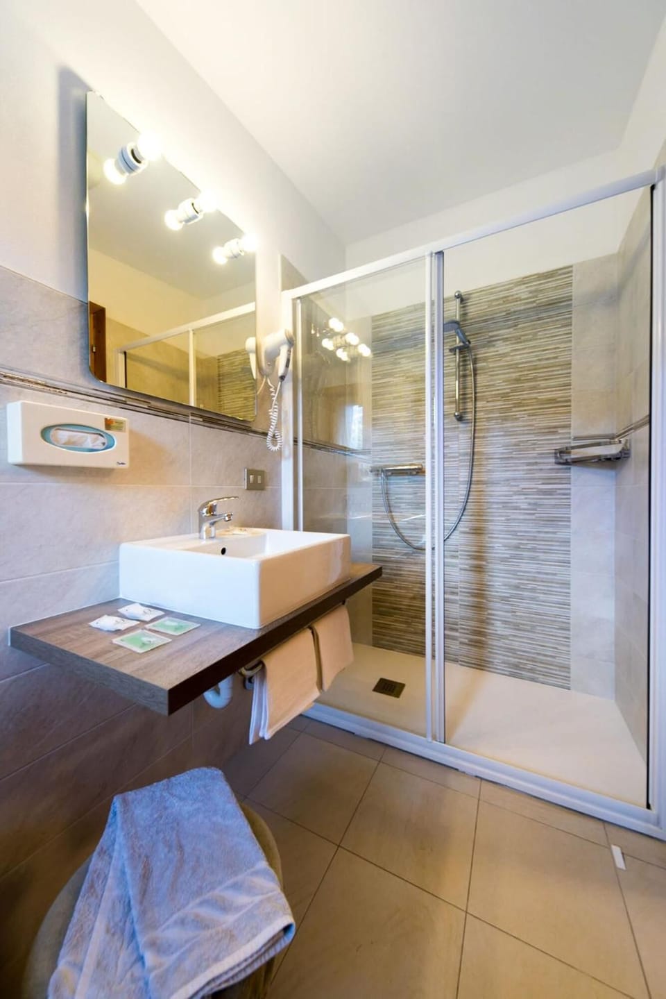 Free toiletries, hair dryer, bidet, towels
