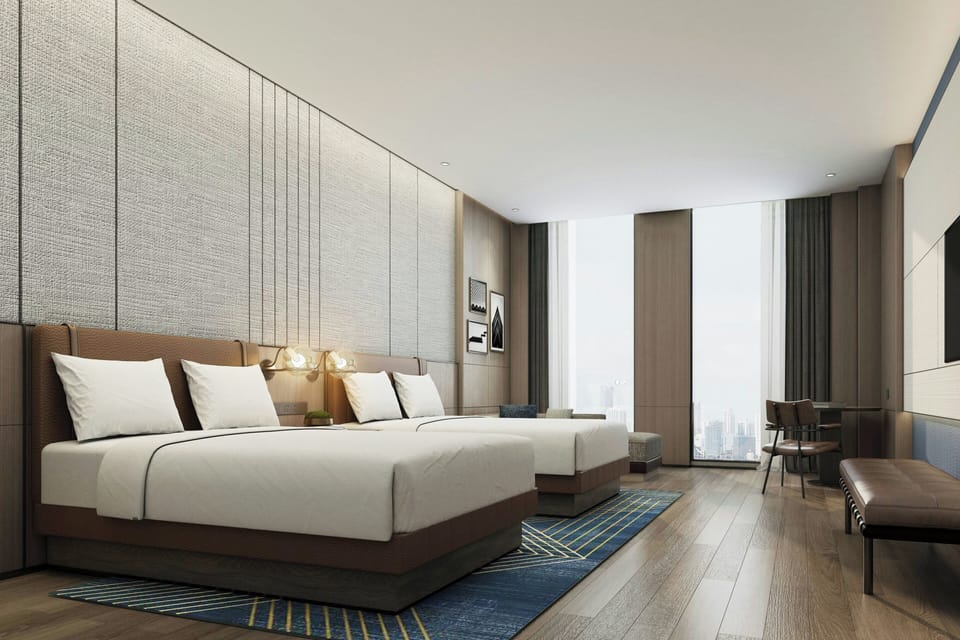 Classic Room, 2 Double Beds, City View | Minibar, desk, blackout drapes, iron/ironing board