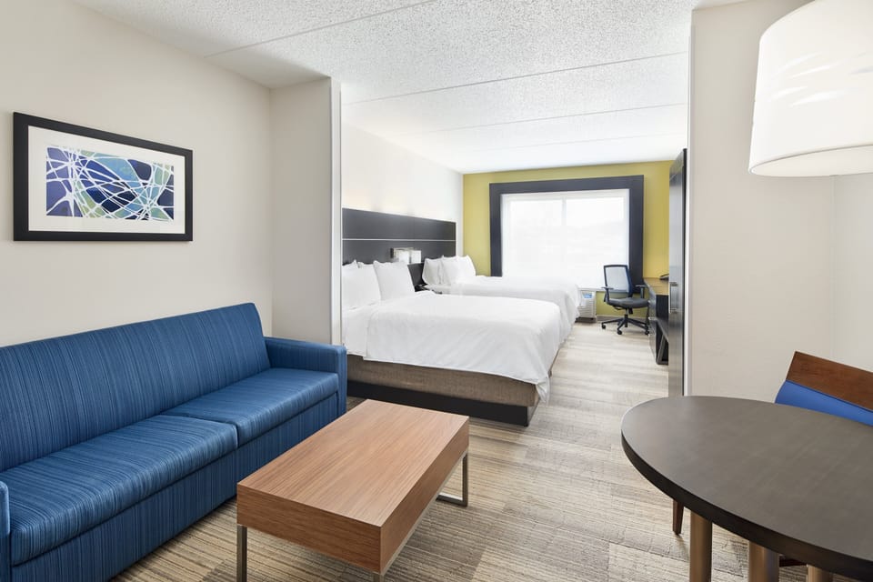 Suite, 2 Queen Beds (Addl Living Area) | Premium bedding, in-room safe, desk, blackout drapes