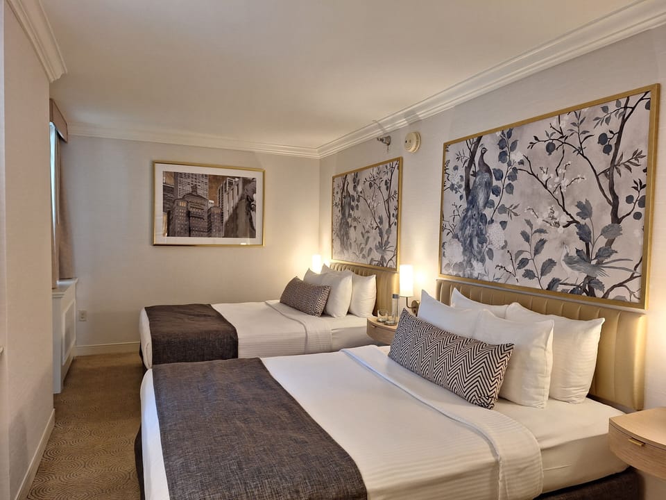Two Queen Beds Room | Premium bedding, in-room safe, desk, laptop workspace