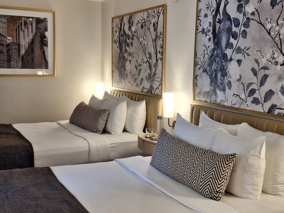 Two Queen Beds Room | Premium bedding, in-room safe, desk, laptop workspace