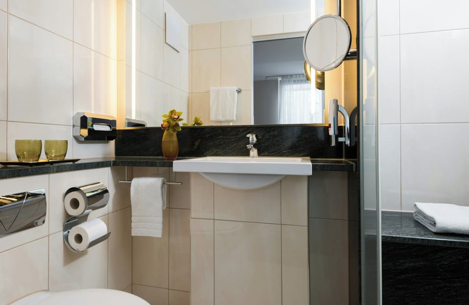 Shower, hair dryer, bathrobes, slippers