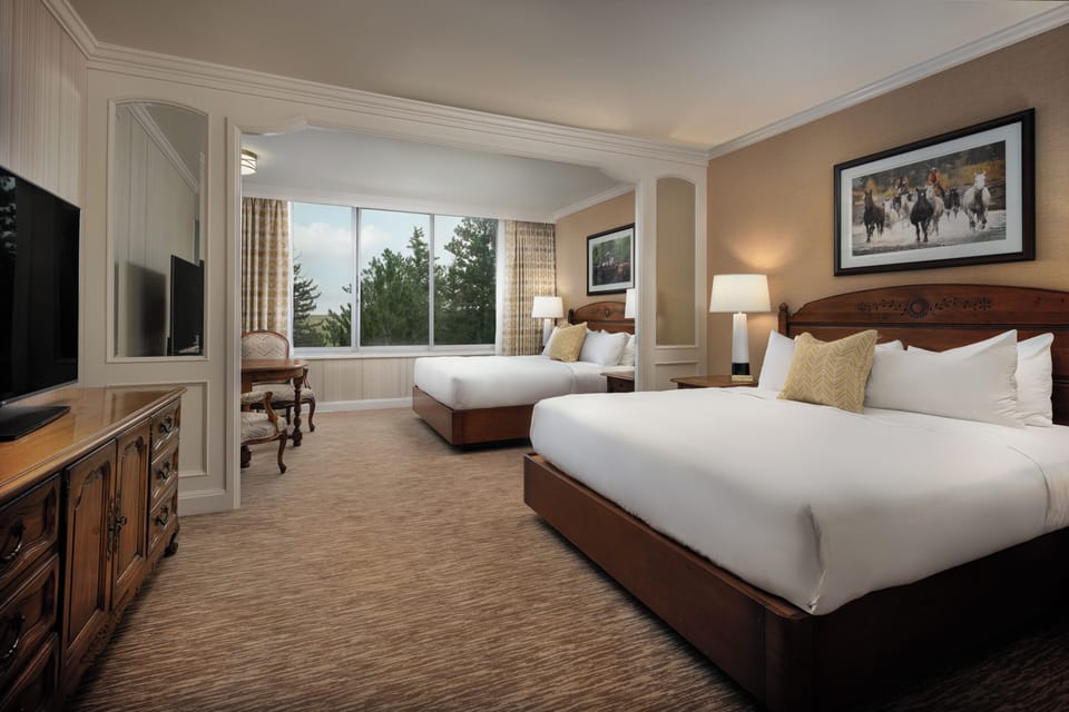 Deluxe Room, 2 King Beds | Premium bedding, in-room safe, desk, blackout drapes