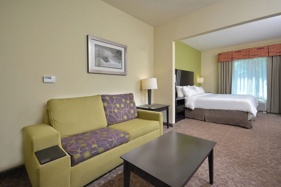 Suite, 1 King Bed, Accessible (Mobility Accessible, Communications) | Desk, blackout drapes, iron/ironing board, free WiFi
