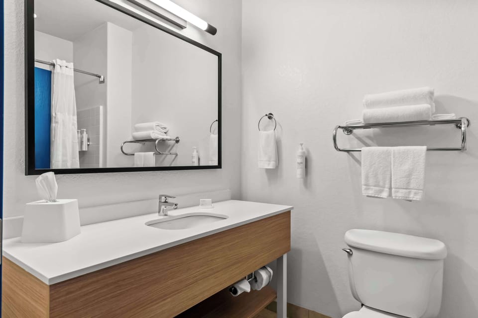 Free toiletries, hair dryer, towels