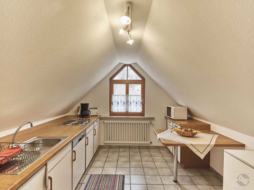 Penthouse Mountain View with loggia, excl. breakfast (100sqm, 1 double and 1 single bed) | Private kitchen | Electric kettle