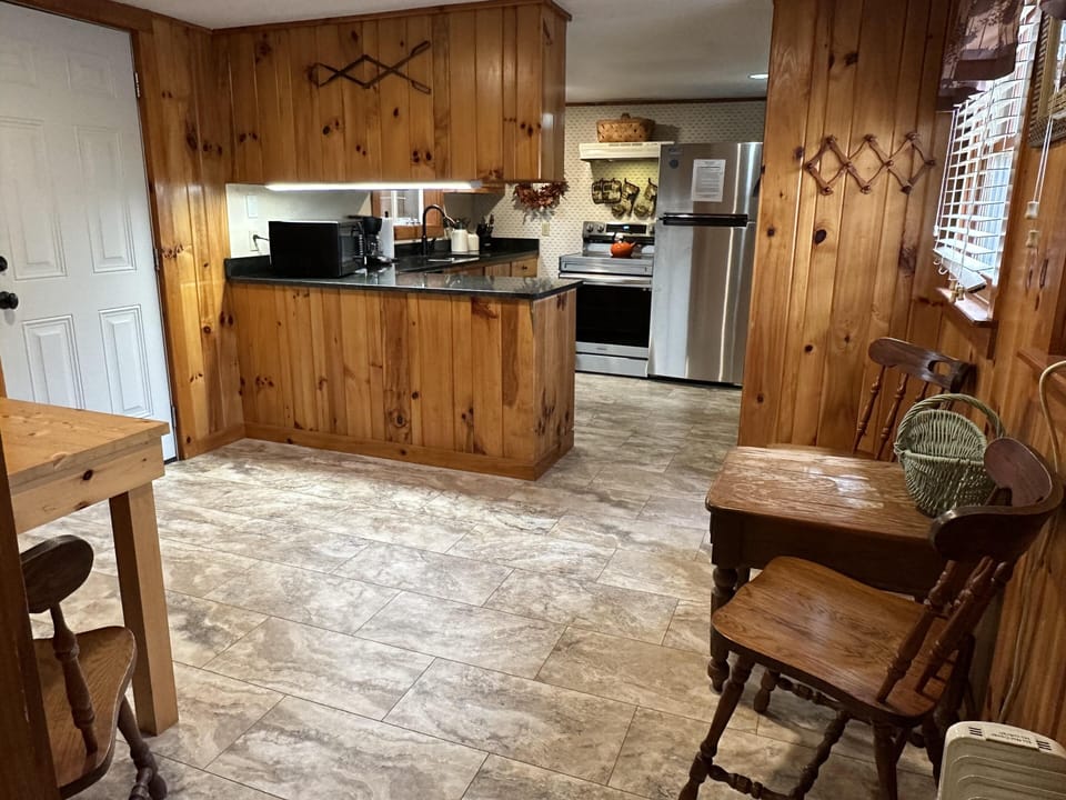 Dining table and full kitchen