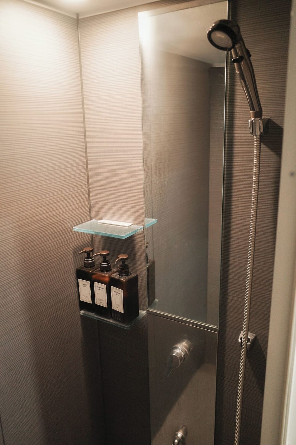 Shower, free toiletries, slippers, bidet