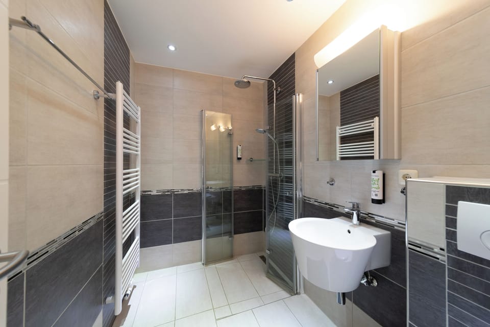 Double Room Single Use, Canal View | Bathroom | Shower, hair dryer, towels