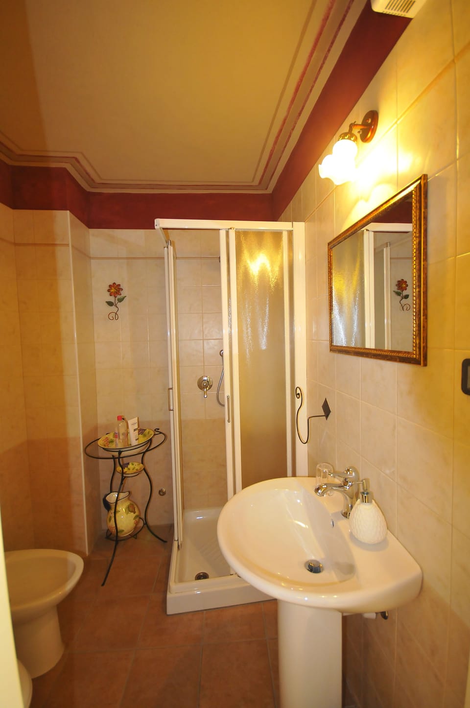 Shower, free toiletries, towels