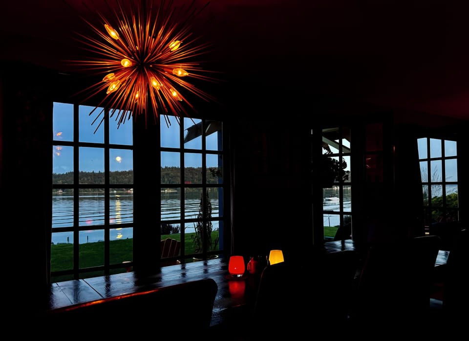 Moonrise from the dining room.