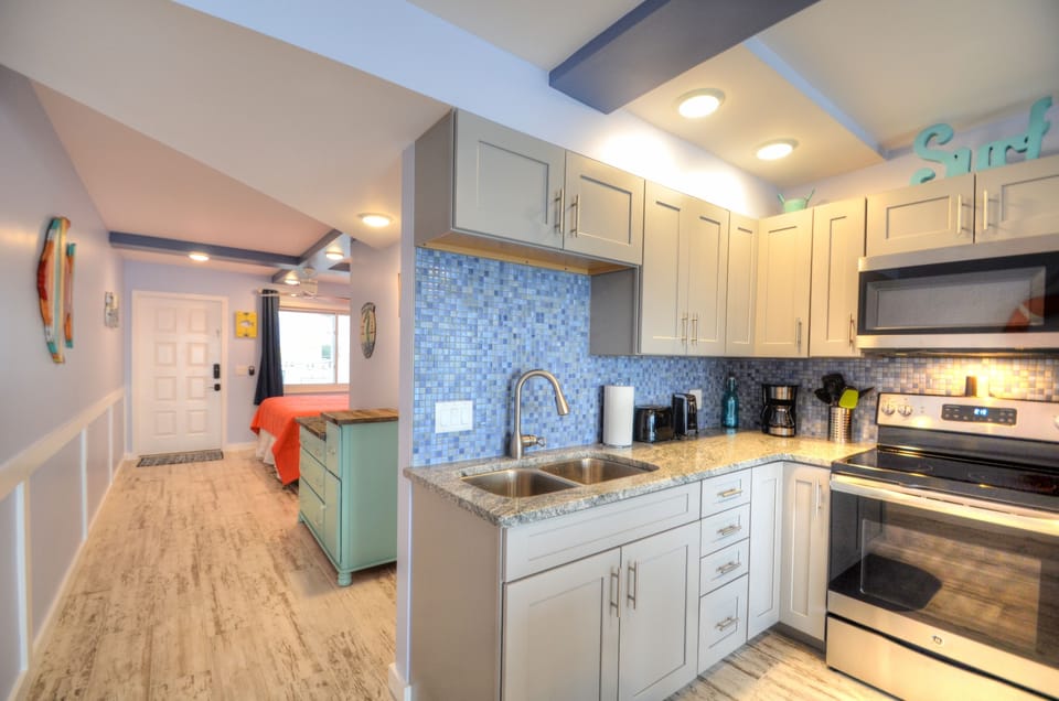 Kitchen and hall to bedroom!

