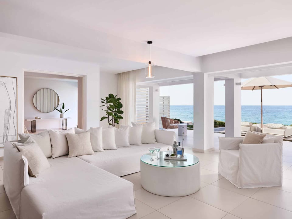 Villa White, Seafront Prive Pool | Free minibar, in-room safe, blackout drapes, free WiFi