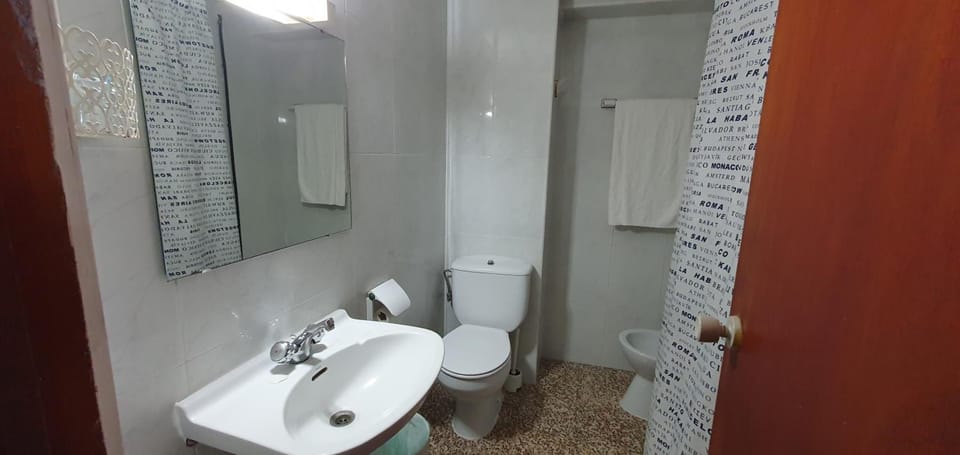 Shower, bidet, towels
