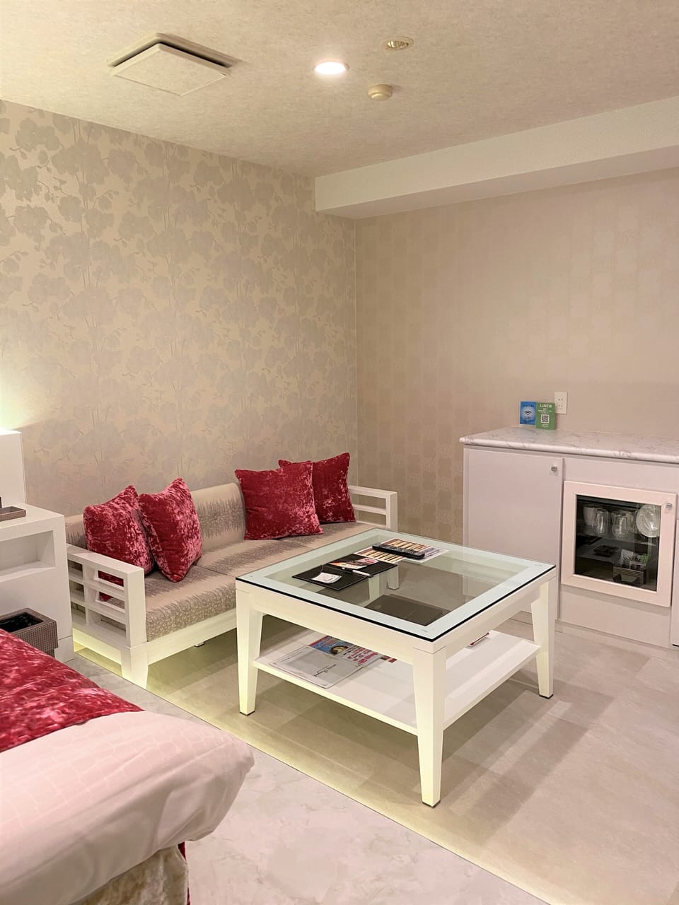 Basic Double Room, City View | Living room | 50-inch flat-screen TV with satellite channels, TV, DVD player