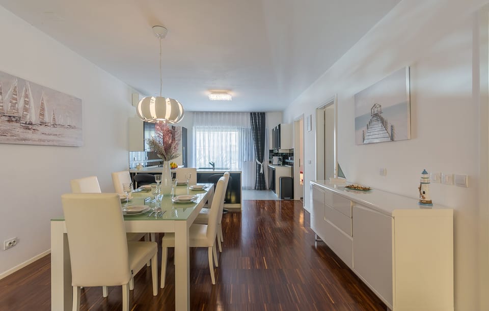 Spacious sunny dining room, 50 meter square  including kitchen and living room.