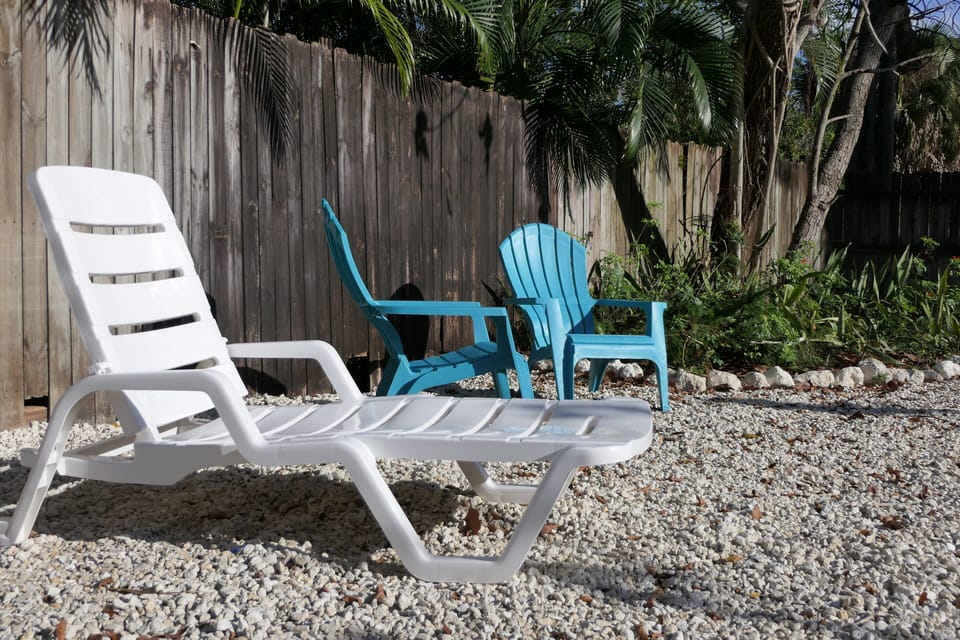sun beds in the garden