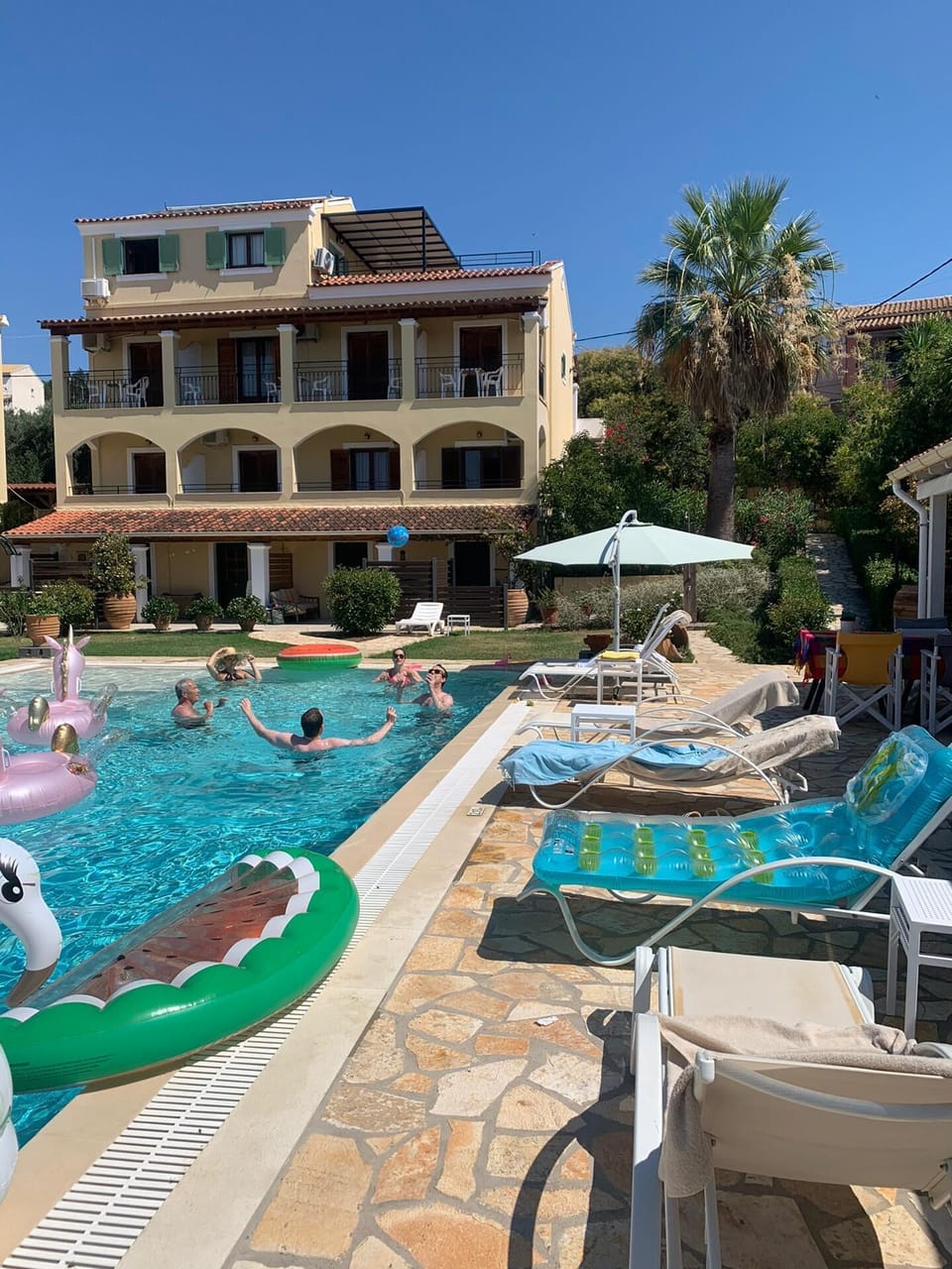 Evening view on bar and pool