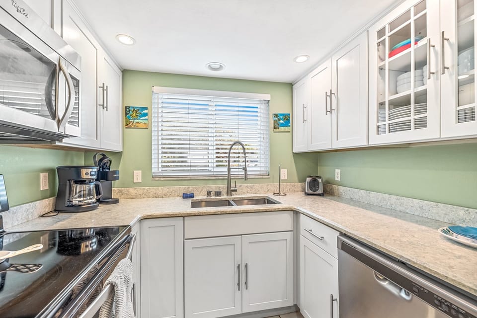 Fully equipped kitchen for all your cooking needs.