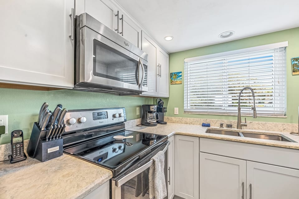 Fully equipped kitchen for all your cooking needs.