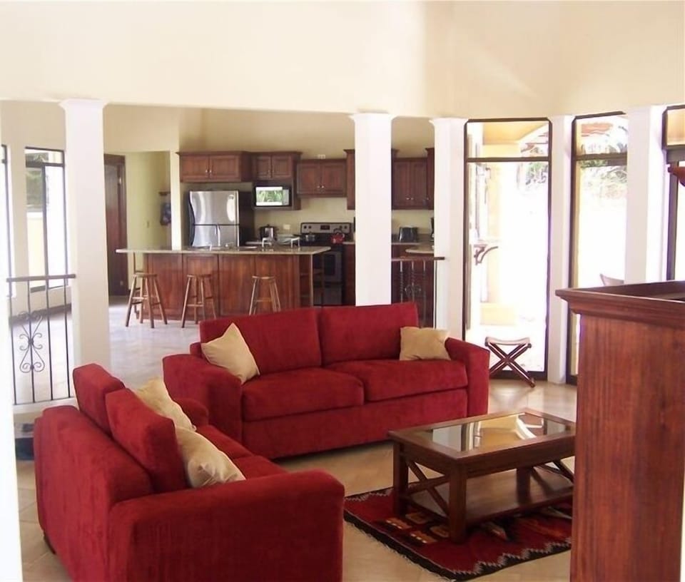 Casa Living Room Open to Kitchen & Terrace