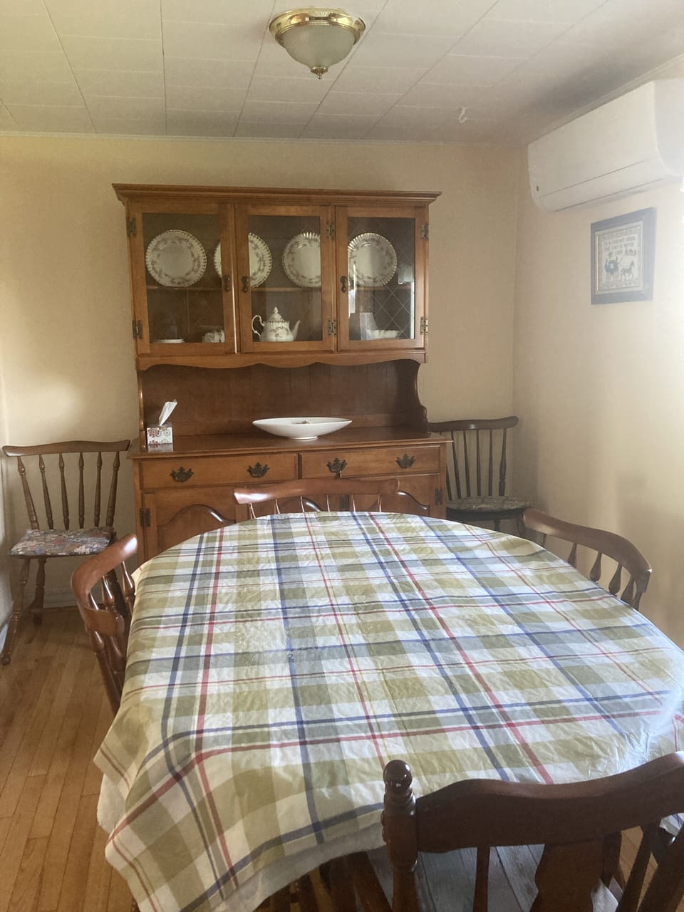 Dining  table sits 6;  another table can be set up  in this room.