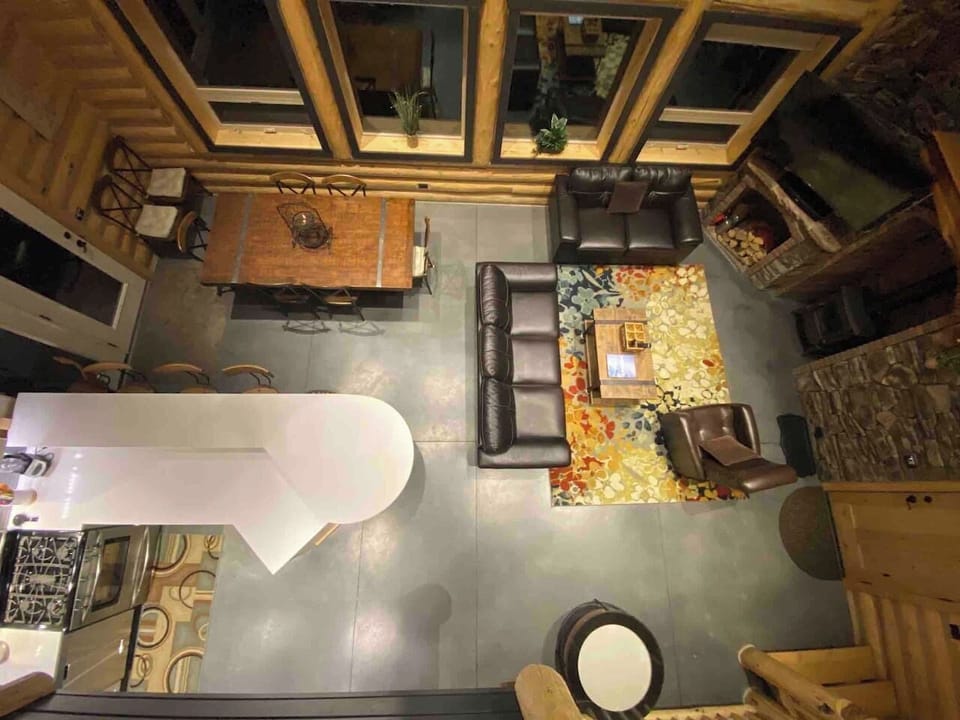 Living, dining and kitchen open concept 
