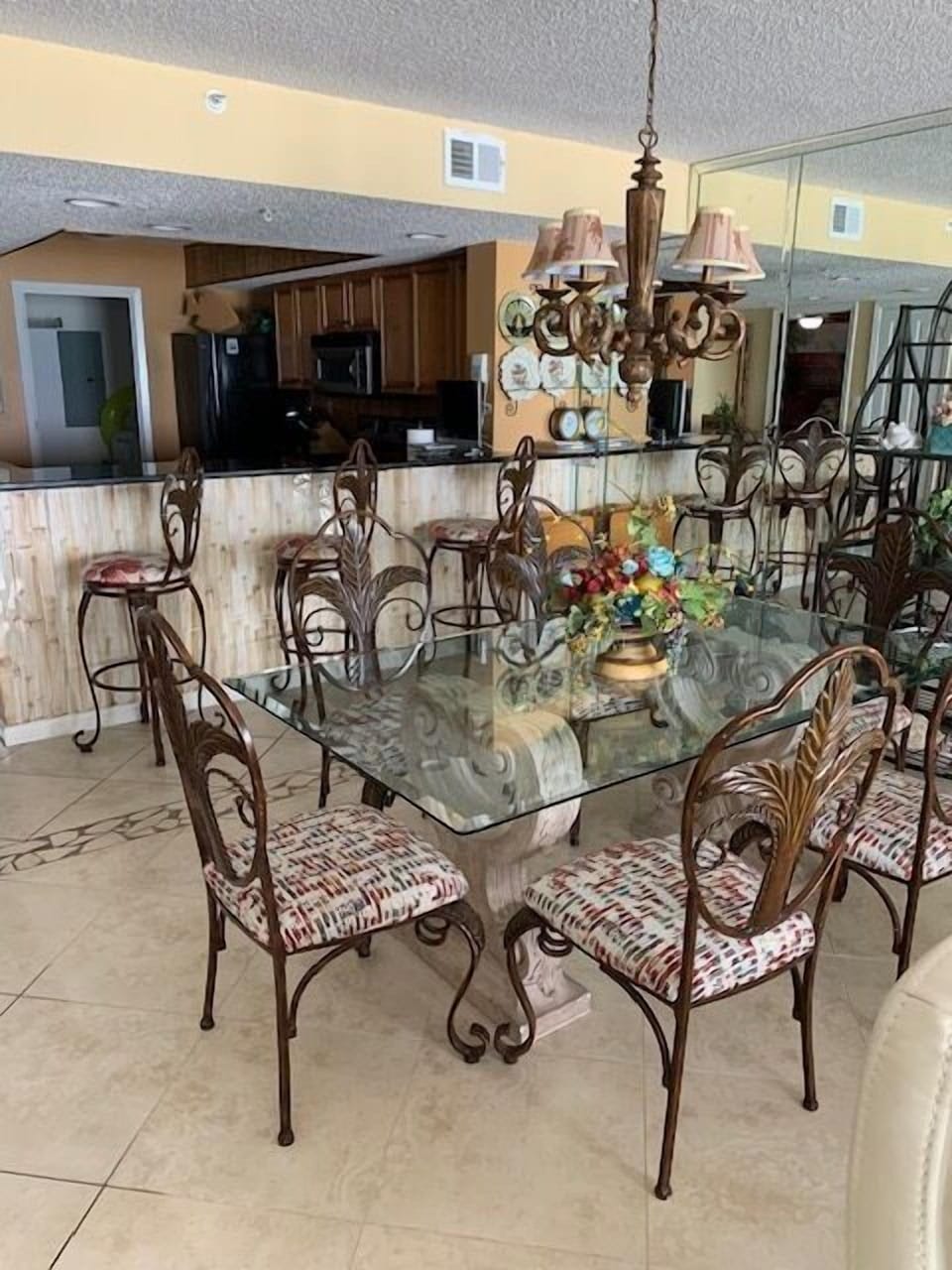 Glass Dining Table seats 6