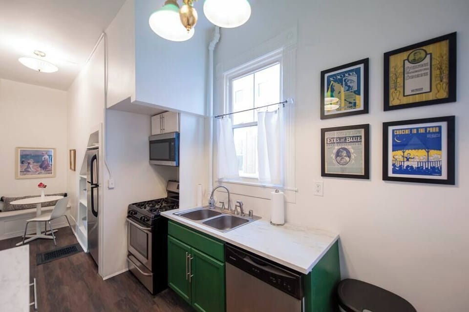Bright and Modern Kitchen with a Pop of Color