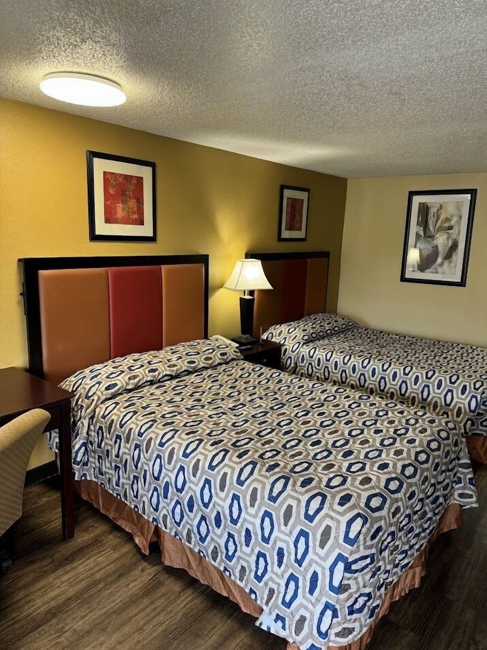 Desk, free WiFi, bed sheets