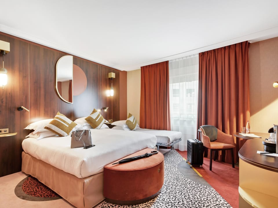 Premium bedding, pillowtop beds, free minibar items, in-room safe