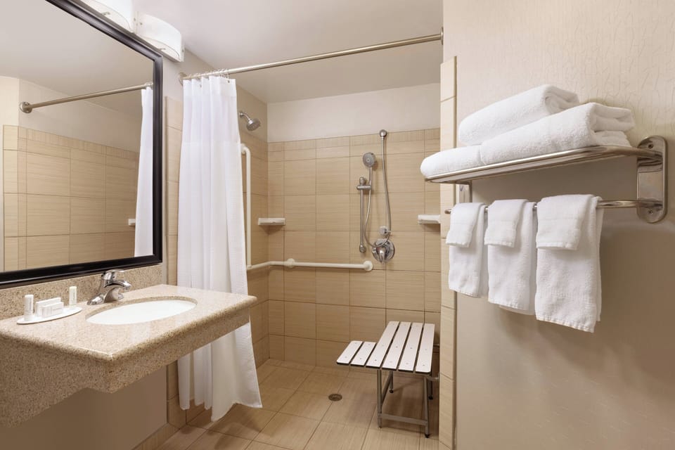 Free toiletries, hair dryer, towels