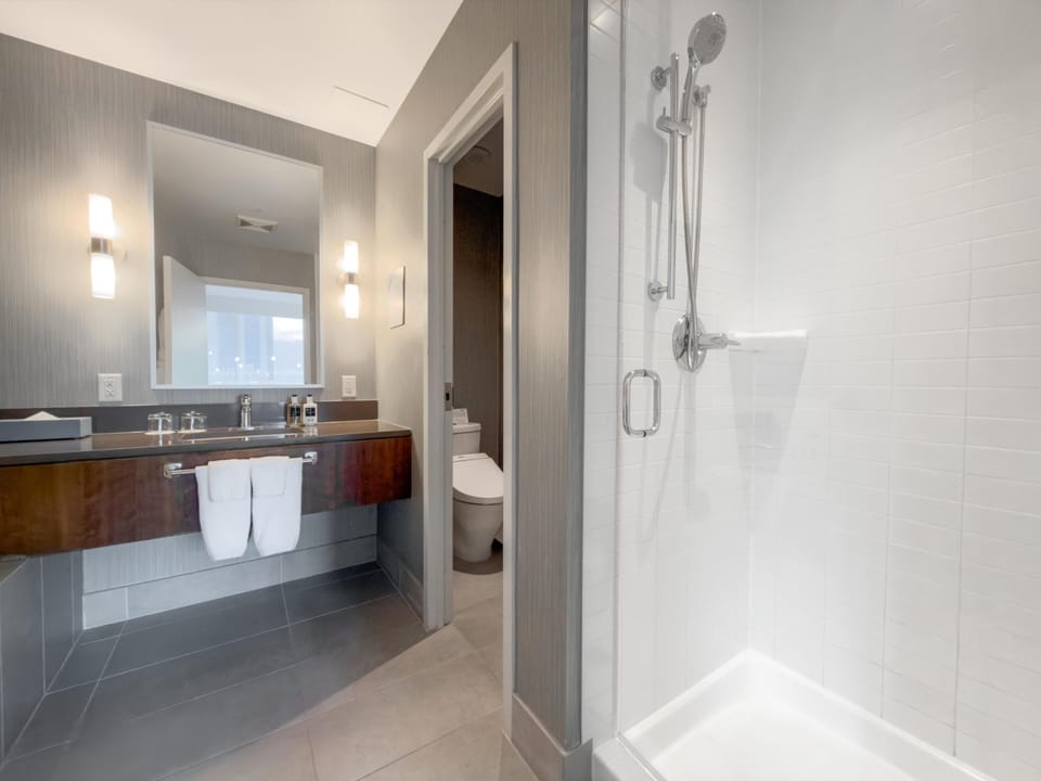 Premium King Room | Bathroom | Combined shower/tub, hair dryer, slippers, bidet