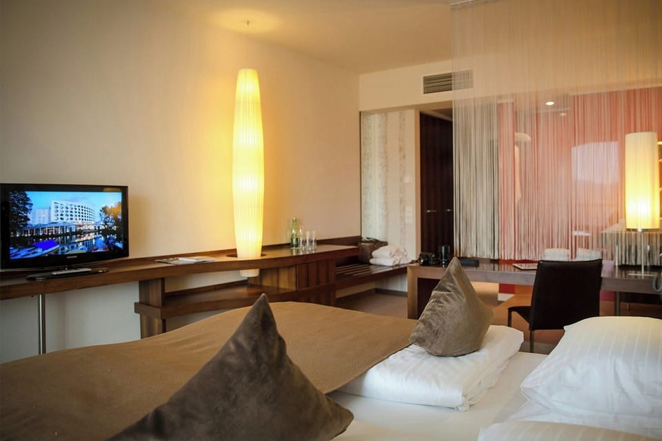 Shower, free toiletries, hair dryer, bathrobes