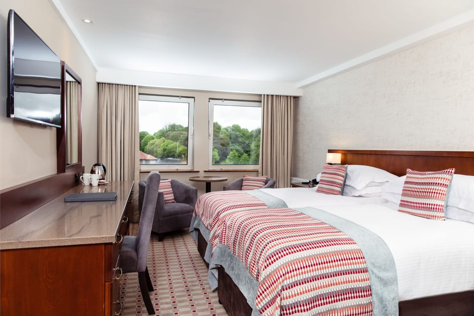 In-room safe, desk, laptop workspace, blackout drapes