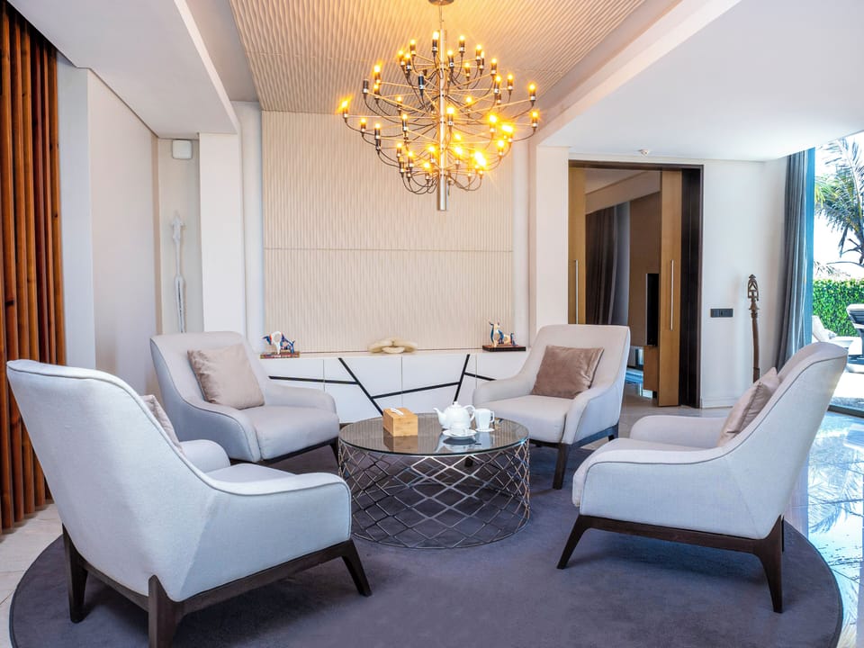 Presidential Suite - Sea View & Terrace 4 adults | Egyptian cotton sheets, premium bedding, down comforters