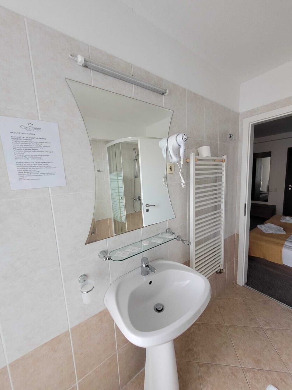 Hair dryer, towels