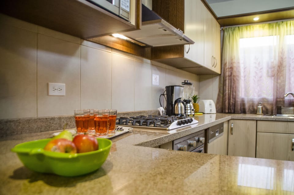 Our lovely kitchen! with stove, oven, freezer, refrigerator, dishwasher , etc. 
