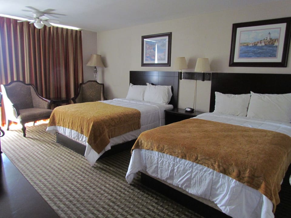 Double Room, 2 Double Beds | Desk, blackout drapes, iron/ironing board, rollaway beds