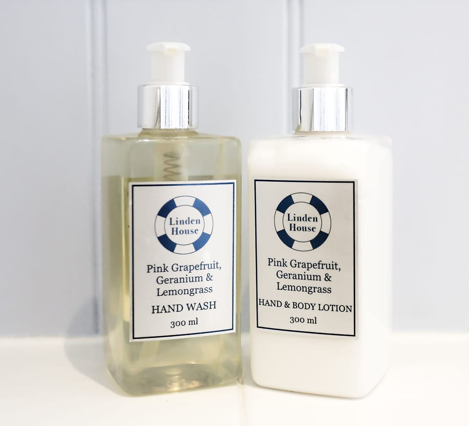 Free toiletries, slippers, towels